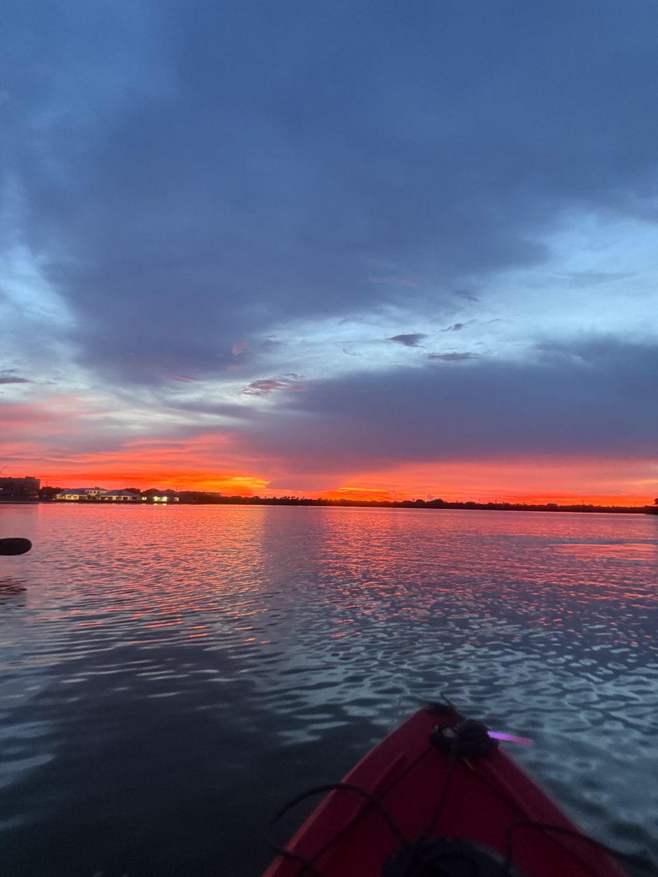 Sunset view from a kayak