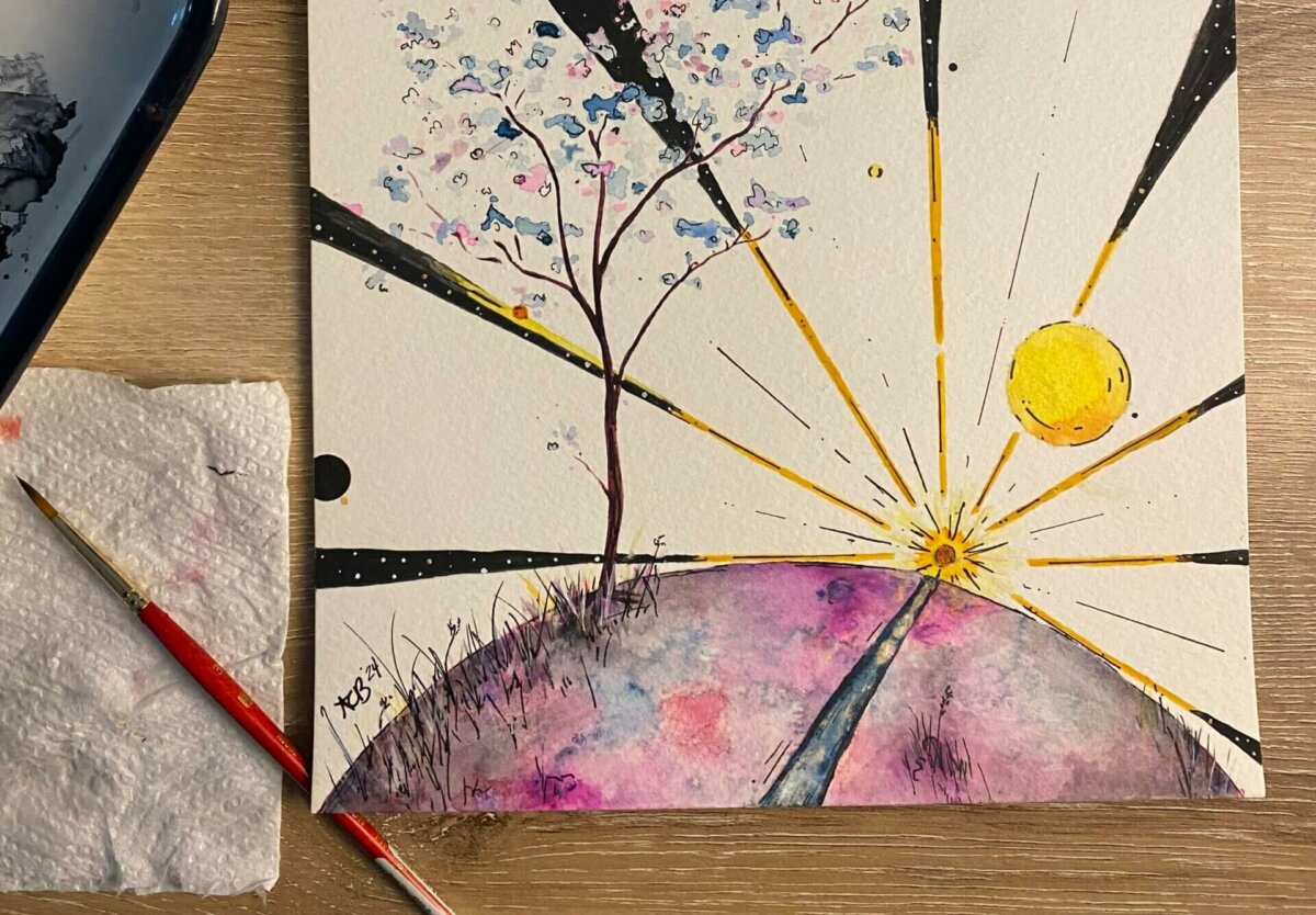 Cayenne Bennett watercolor painting